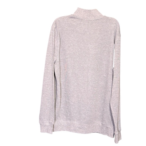 NEW Gap Sweater Mens XL  Mock Neck 1/4 Button Up Pullover Gray Red Stripes - Picture 2 of 6